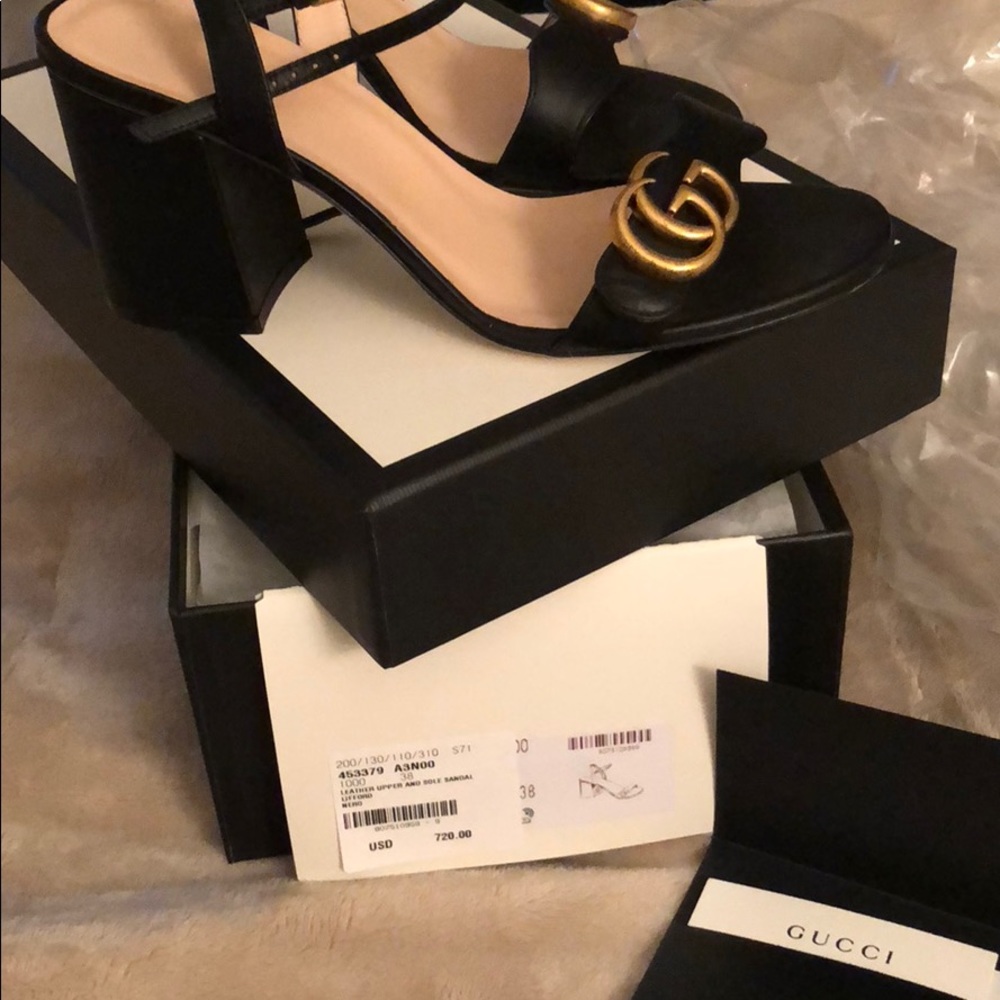 Black Marmont Leather Gucci Sandal